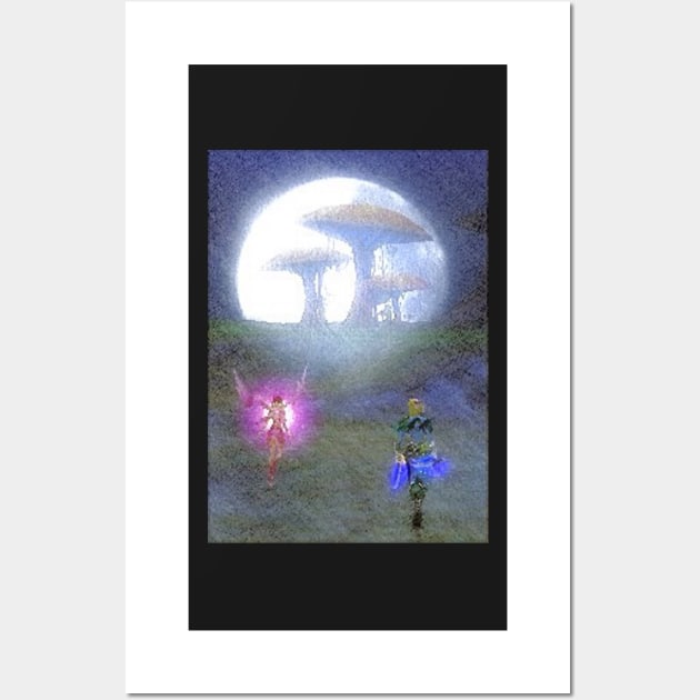 Mushroom on the moon Wall Art by foxxya